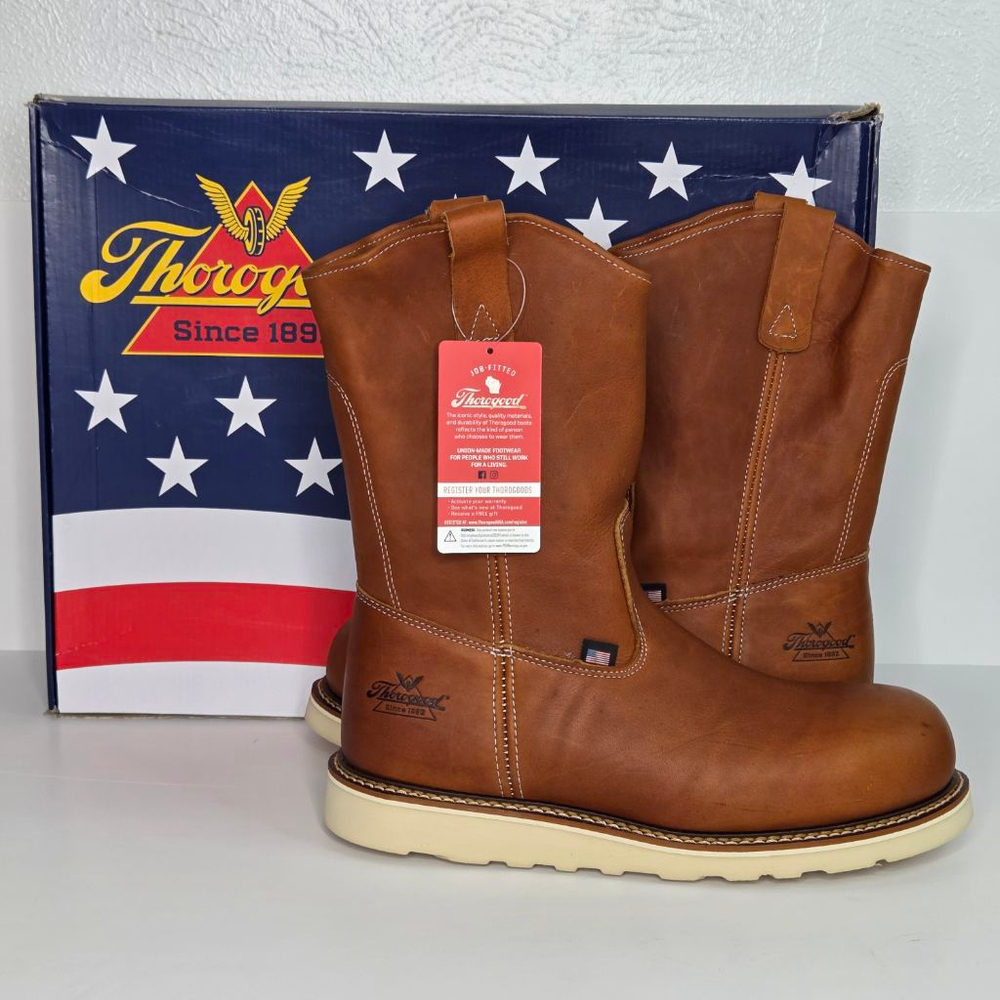 Thorogood Steel Toe Work Boots Men's 11.5 American Heritage Tabacco Brown